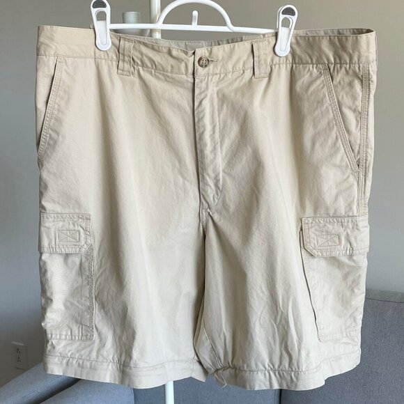 CACHAREL Beige Double Zip Off Trousers High Rise Cargo 100% Cotton Size 38 Flaws - Picture 4 of 16